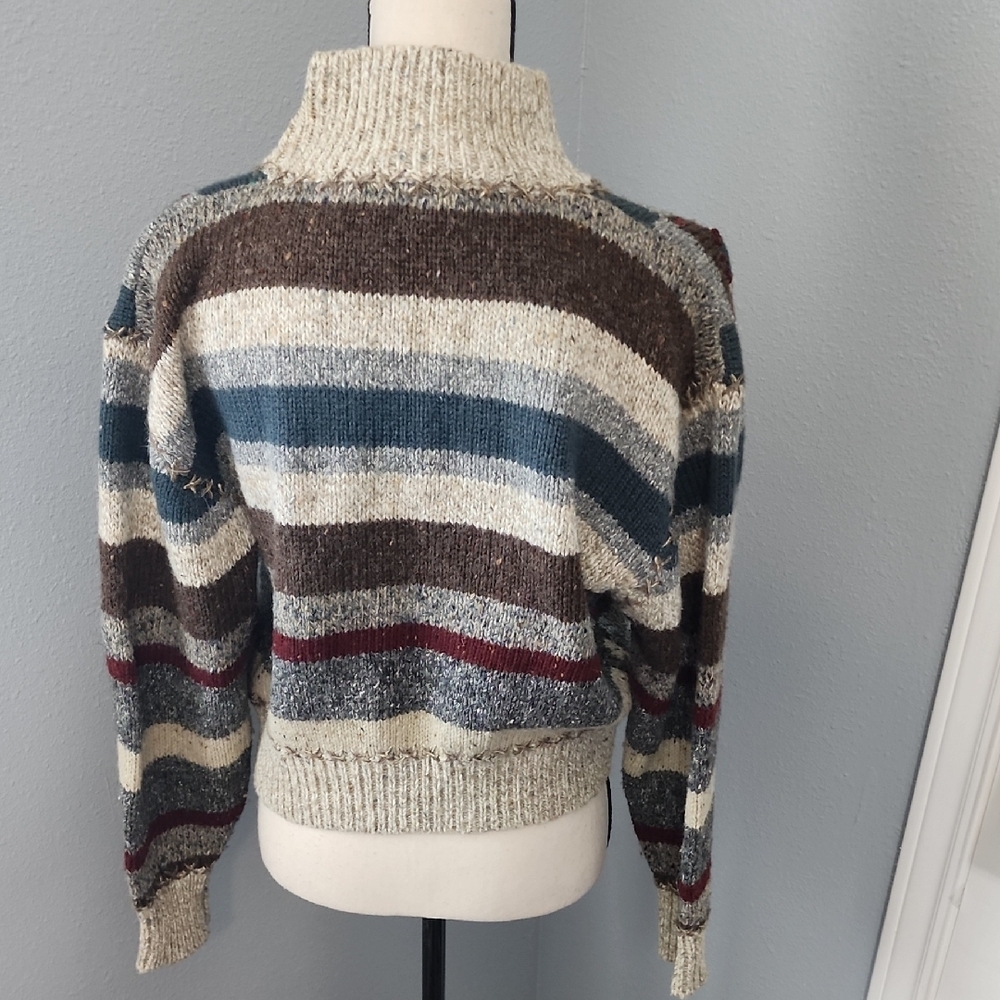 Limited Elegant Patchwork Turtleneck Sweater - image 7